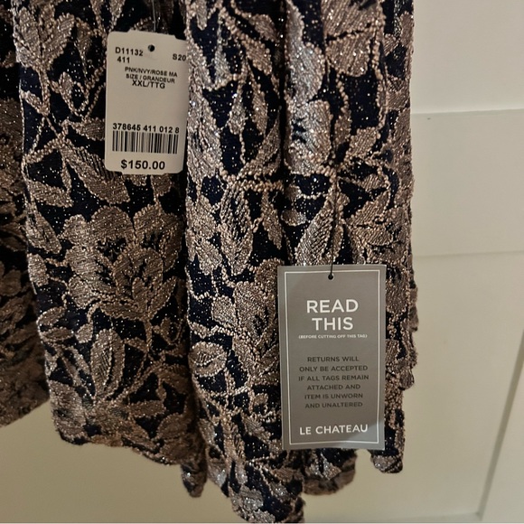 Sparkly navy dress with lace back - Picture 7 of 8